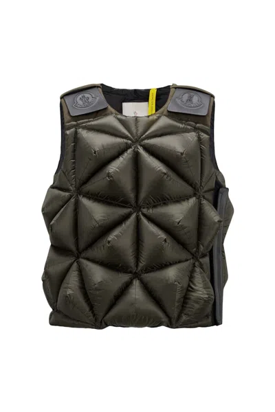 Pre-owned Moncler Men's  X Pharrell Holly Down Vest In Green
