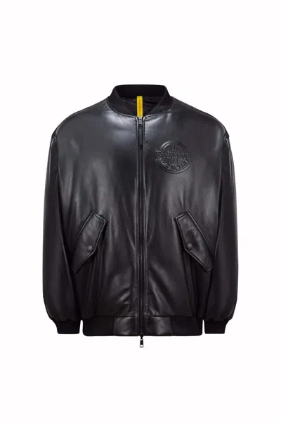 Pre-owned Moncler Men's  X Roc Nation By Jayz Cassiopeia Reversible Down Bomber Jacket In Black