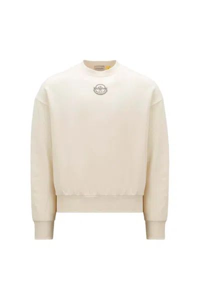 Pre-owned Moncler Men's  X Roc Nation By Jayz Logo Sweatshirt In Off White