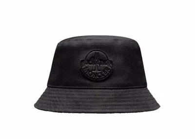 Pre-owned Moncler Men's  X Roc Nation By Jayz Twill Bucket Hat In Black