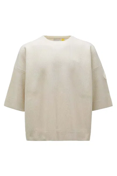 Pre-owned Moncler Men's  X Roc Nation By Jayz Wool Sweater In White