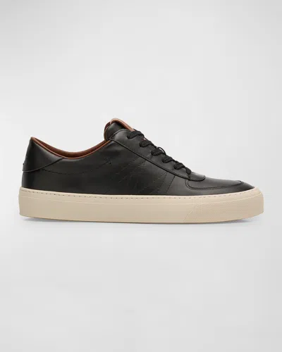 Moncler Men's Monclub Leather Low-top Sneakers In Black