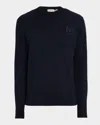 Moncler Cotton Knit Sweater Featuring Embroidery In Black