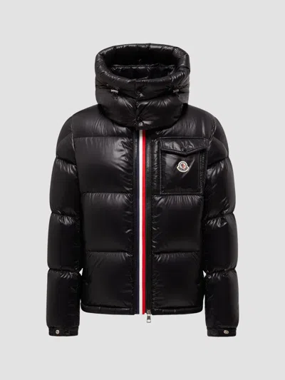 Moncler Montbeliard Short Down Jacket With Hood In Black