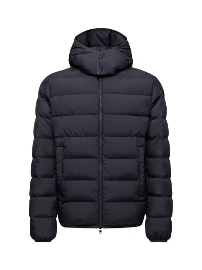 Moncler Men Montbrocq Hooded Short Down Jacket Navy In Blue