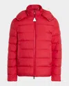 Moncler Hooded Padded Jacket Side Pockets In Red