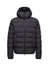 Moncler Midnight Blue Polyester Montbrocq Down Jacket In Black
