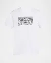 Moncler Mens White Graphic-print Crewneck Cotton T-shirt In White