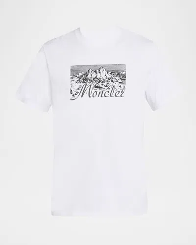 MONCLER MEN'S MOUNTAIN LOGO COTTON T-SHIRT