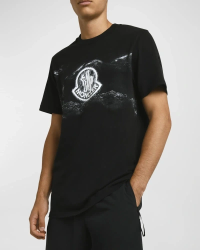 Moncler Men's Mountain Logo-print T-shirt In Charcoal