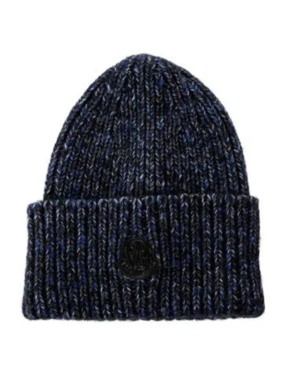 Pre-owned Moncler Men's Multicolor Knit Hat In Blue