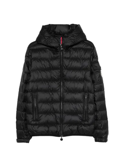 Moncler Short Down Jacket Hooded Design In Black