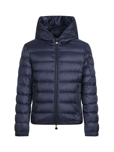 Moncler Najan Short Down Jacket With Hood In Blue