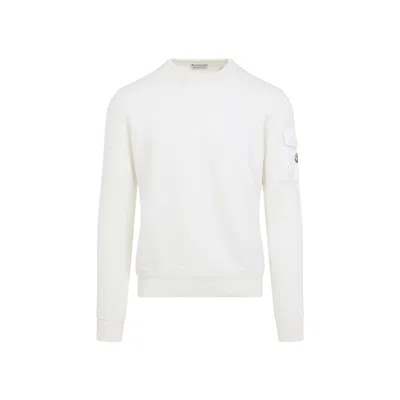 Moncler Men Natural Crew Neck Sweater In Gray
