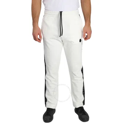 Moncler Men's Natural Logo-print Track Pants In White