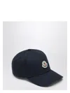 Moncler Cotton Gabardine Baseball Cap In Blue