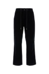 Moncler Corduroy Trousers With Back Pockets And Button Accents In Blue