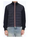 Moncler Padded Front Panel Cardigan With High Collar In 779