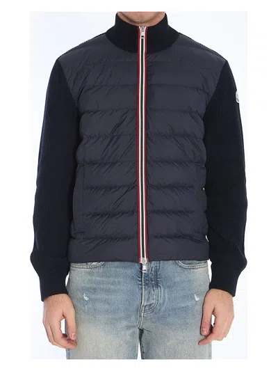 MONCLER MEN'S NAVY BLUE ZIPPED CARDIGAN