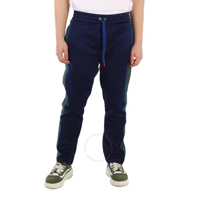 Moncler Men's Navy Striped Drawstring Sweatpants In Blue
