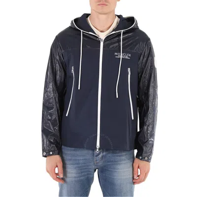 Moncler Men's Navy Vaugirard Logo Hooded Jacket In Blue