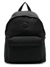 Moncler Pierrick Backpack Front Zip-fastening Pocket In Black