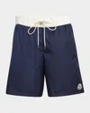 Moncler Nylon Logo Swim Shorts In Navy