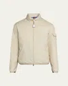 Moncler Beige Logo Patch Jacket In Neutral