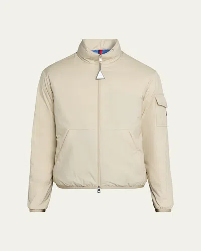 MONCLER MEN'S NYLON JACKET WITH STOWAWAY HOOD