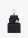 Moncler Quilted Keychain Featuring Button Detailing In Metallic