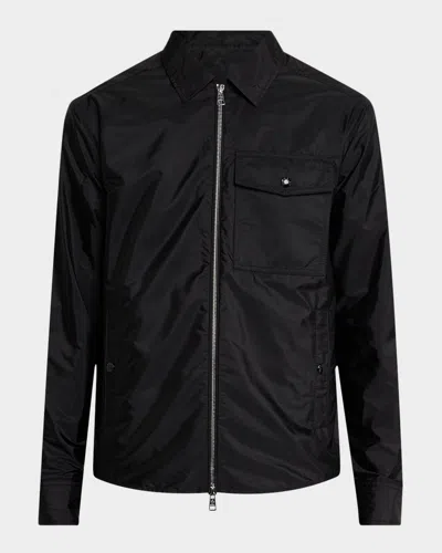 MONCLER MEN'S NYLON ZIP OVERSHIRT