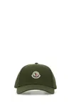 Moncler Cappello Da Baseball In Cotone Verde Oliva Uomo In Green