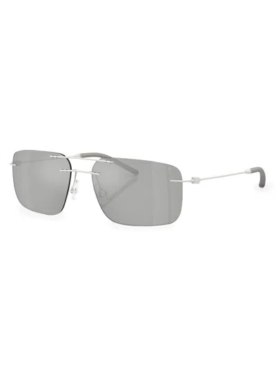 Moncler Unisex Sunglasses Me4003 Doppler In Blue Mirror Silver