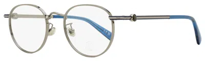 Moncler Men's Oval Eyeglasses Ml5204h 014 Ruthenium/blue 48mm In Multi