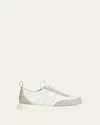 Moncler Men's Pacey Nylon And Suede Runner Sneakers In White