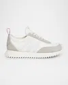 Moncler Men's Pacey Nylon And Suede Runner Sneakers In White