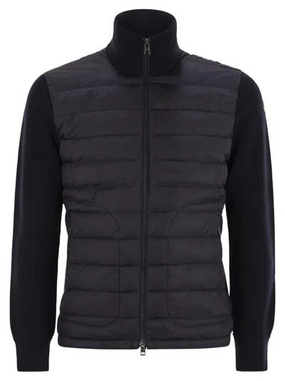 Moncler Men Padded Cardigan With Zip In Black