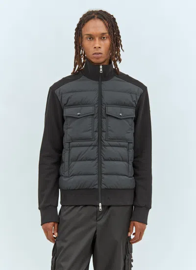 Moncler Men Padded Zip-up Cardigan In Black