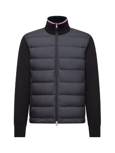 Moncler Men Padded Zip-up Cotton Cardigan Black