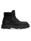 Moncler Peak City Suede Leather Lace-up Boots In Black