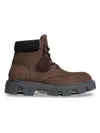 Moncler Peak City Lace-up Boots In Leather In Brown