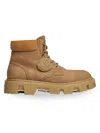 Moncler Peak City Suede Leather Lace-up Boots In Brown