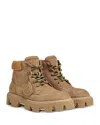 Moncler Men's Peak City Lace Up Ankle Boots In Brown