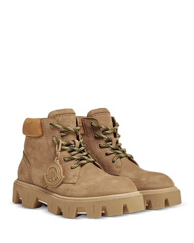 Moncler Men's Peak City Lace Up Ankle Boots In Brown