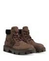 Moncler Men's Peak City Lace Up Ankle Boots In Brown