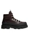 Moncler Grenoble Peak Trek Leather Hiking Boots In Brown