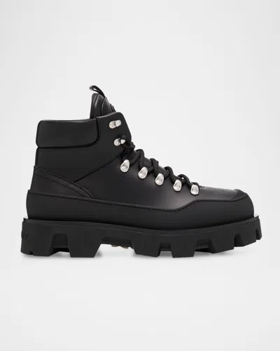 MONCLER MEN'S PEAK TREK LEATHER ANKLE BOOTS