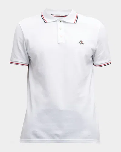 MONCLER MEN'S PIQUE TIPPED POLO SHIRT