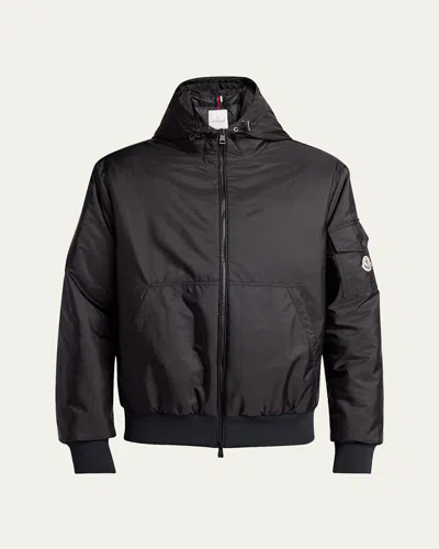Moncler Men's Poiliot Hooded Nylon Down Jacket In Black