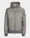 Moncler Men's Poiliot Hooded Nylon Down Jacket In Gray
